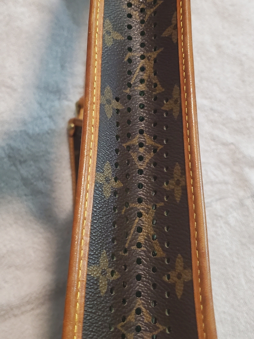 Louis Vuitton Brown & Green Perforated Monogram Shoulder Bag - Picture 7 of 12